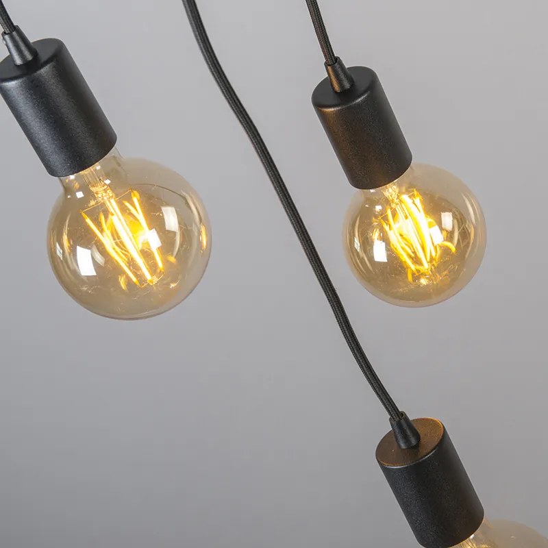 Smart Industriële hanglamp zwart incl. Wifi G95 3-lichts - Facil Design, Modern E27 cilinder / rond Binnenverlichting Lamp