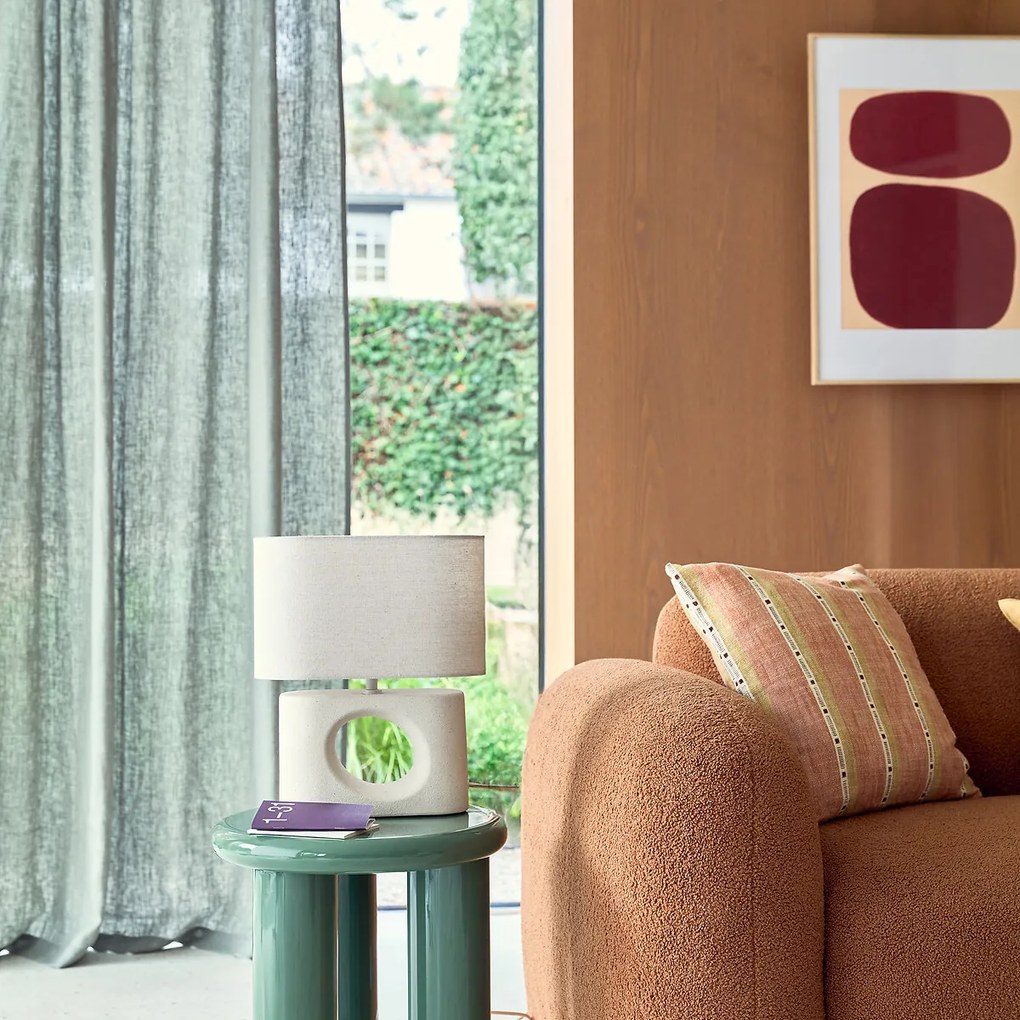 Linnen gordijn afgewerkt met verdekte lussen, Elba