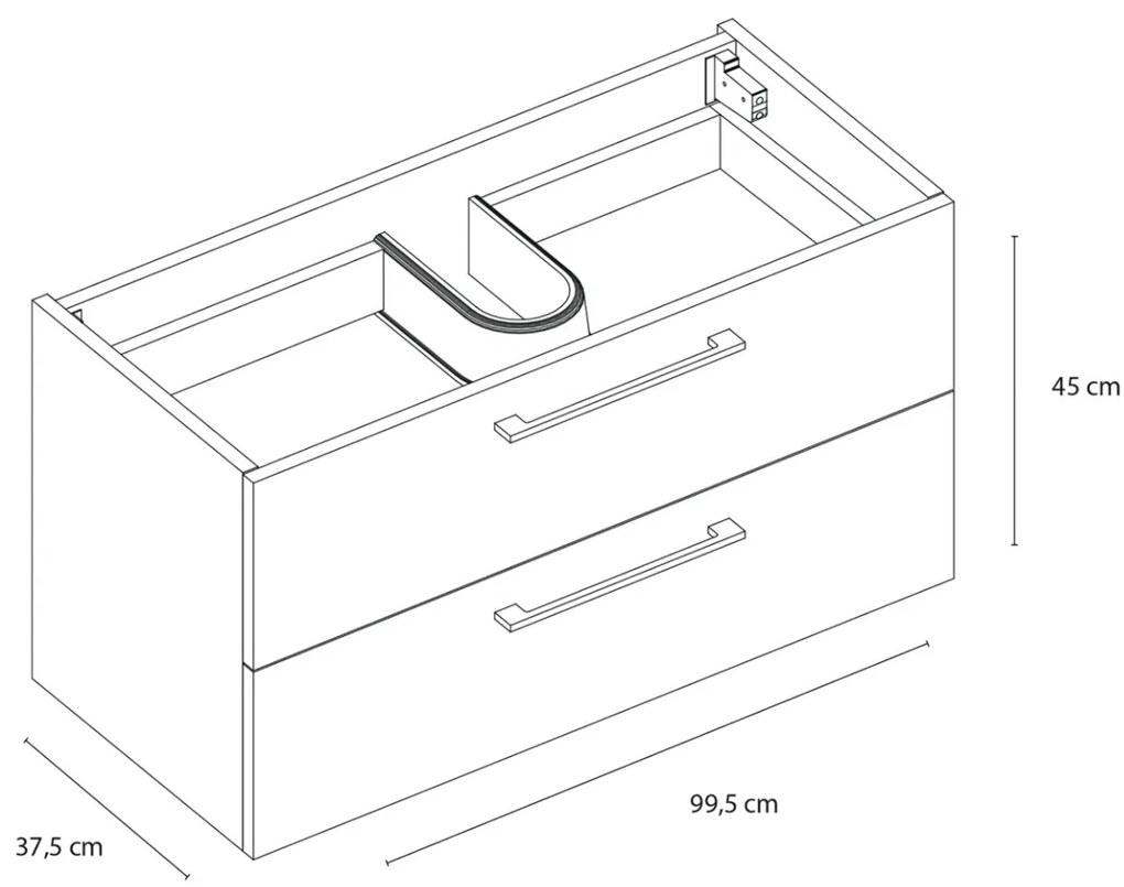 Differnz Somero badmeubelset 100cm hoogglans wit