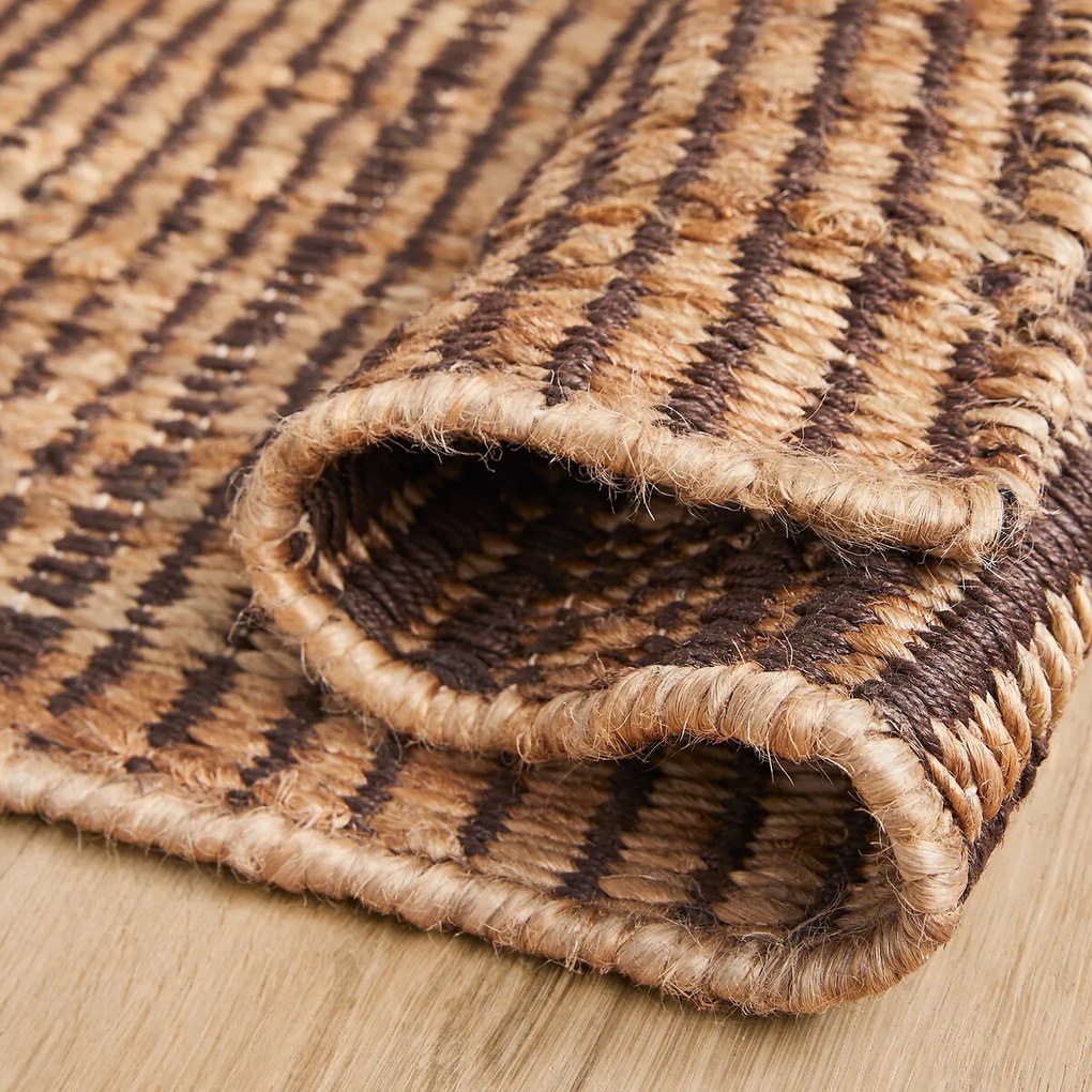 Geweven vloerkleed in jute en katoen, Jutiss