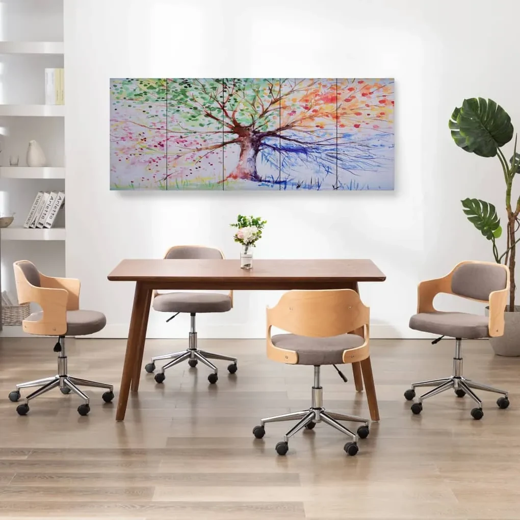 vidaXL Wandprintset regenboom 200x80 cm canvas meerkleurig