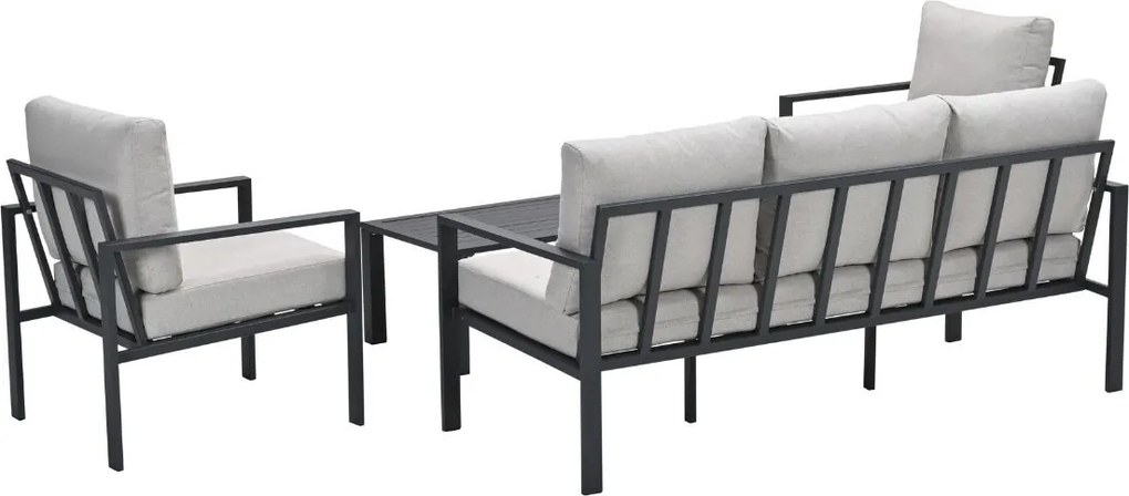 Garden Impressions Durban loungeset 4-delig - donker grijs - desert sand