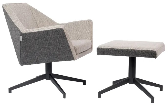 Zuiver Uncle Jesse Retro Draaifauteuil Grijs