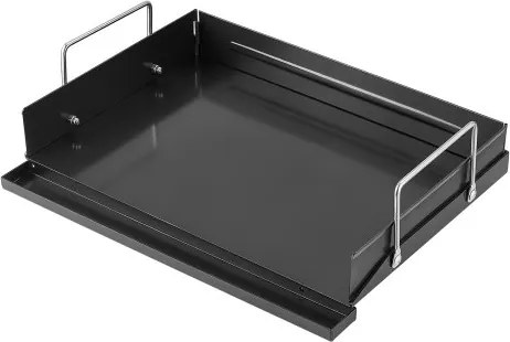 VEVOR Plancha Grillplaat 432 x 330 mm, 3 mm koolstofstaal, antiaanbaklaag, voor gasfornuizen, grills en kamperen, afneembare zijpanelen, vetopvangbak, spatbescherming en een kookoppervlak van 43 x 29 cm.