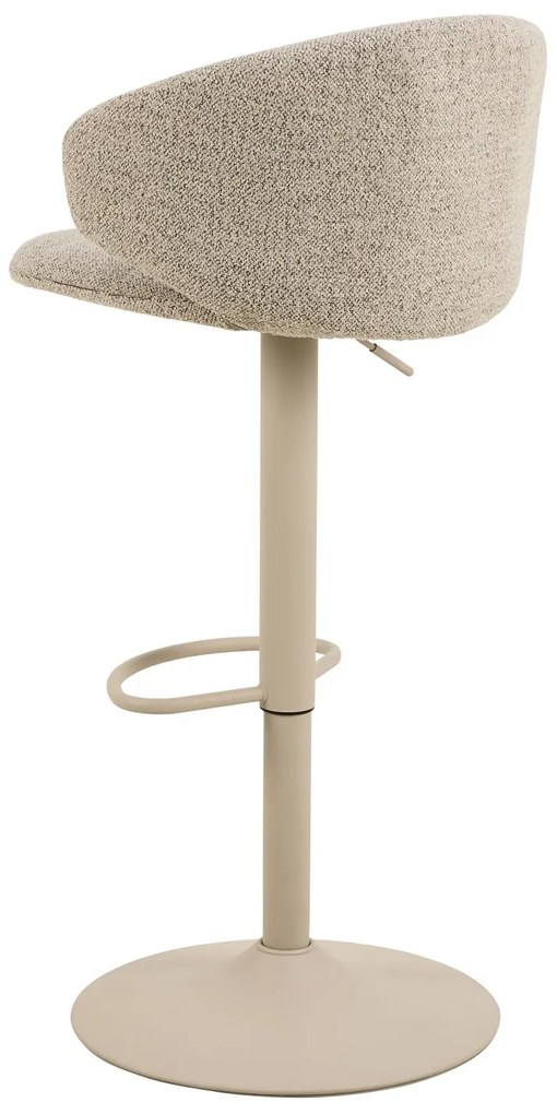 NELA Beige Latte (stof Monza 60 FR)/beige poten - DRAAIBARE BARKRUK MET BEKLEDING -VOOR KEUKEN RESTAURANT