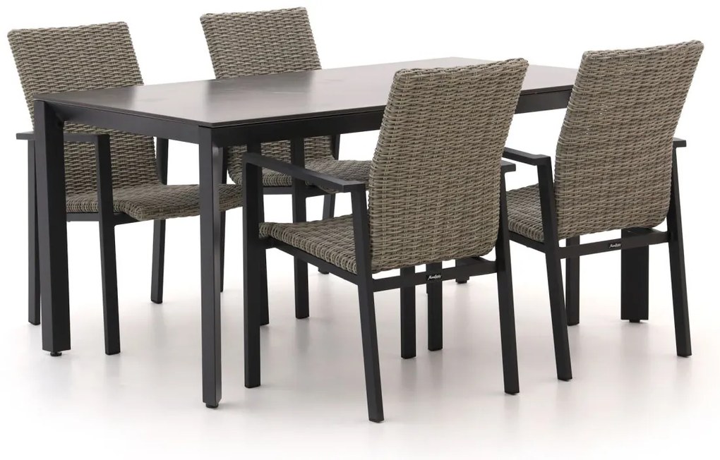 + 10% kassakorting | Diningset Manifesto  | 4 personen sintered stone | Tuinset stapelbaar | 5-delig | Kees Smit Tuinmeubelen