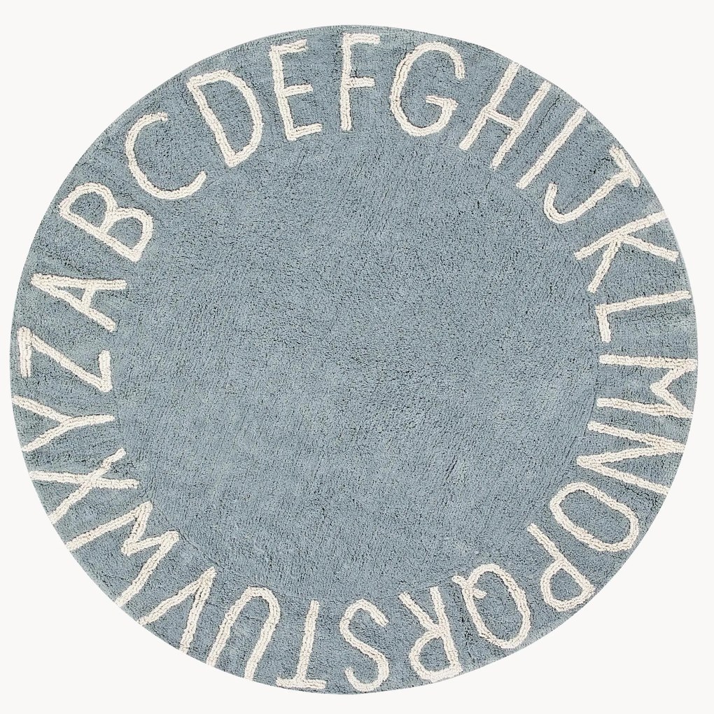 Rond kindervloerkleed ABC met lettermotief