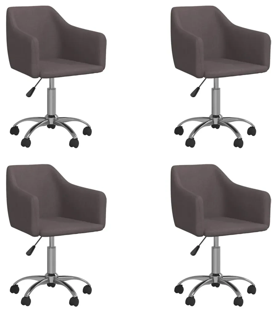 vidaXL Eetkamerstoelen draaibaar 4 st stof taupe