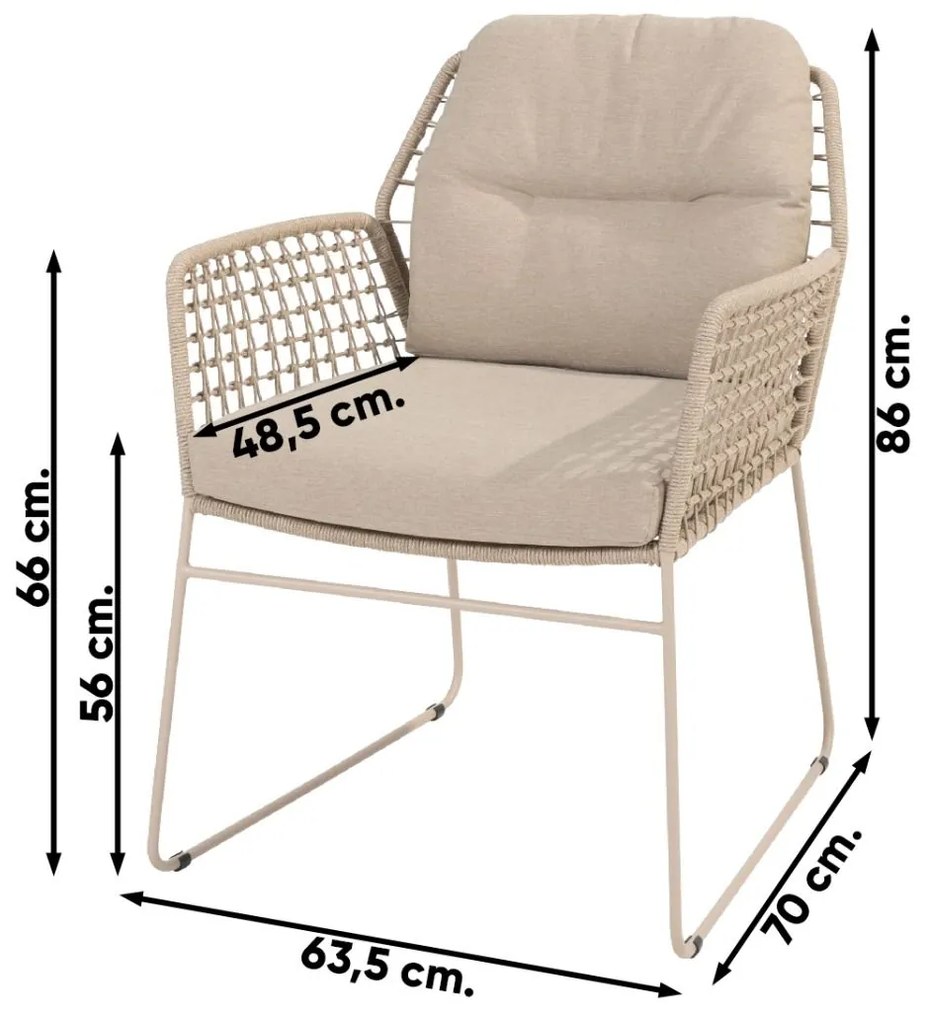 Taste Albano Taupe/antraciet / Liam tuinset - 180x100 cm.