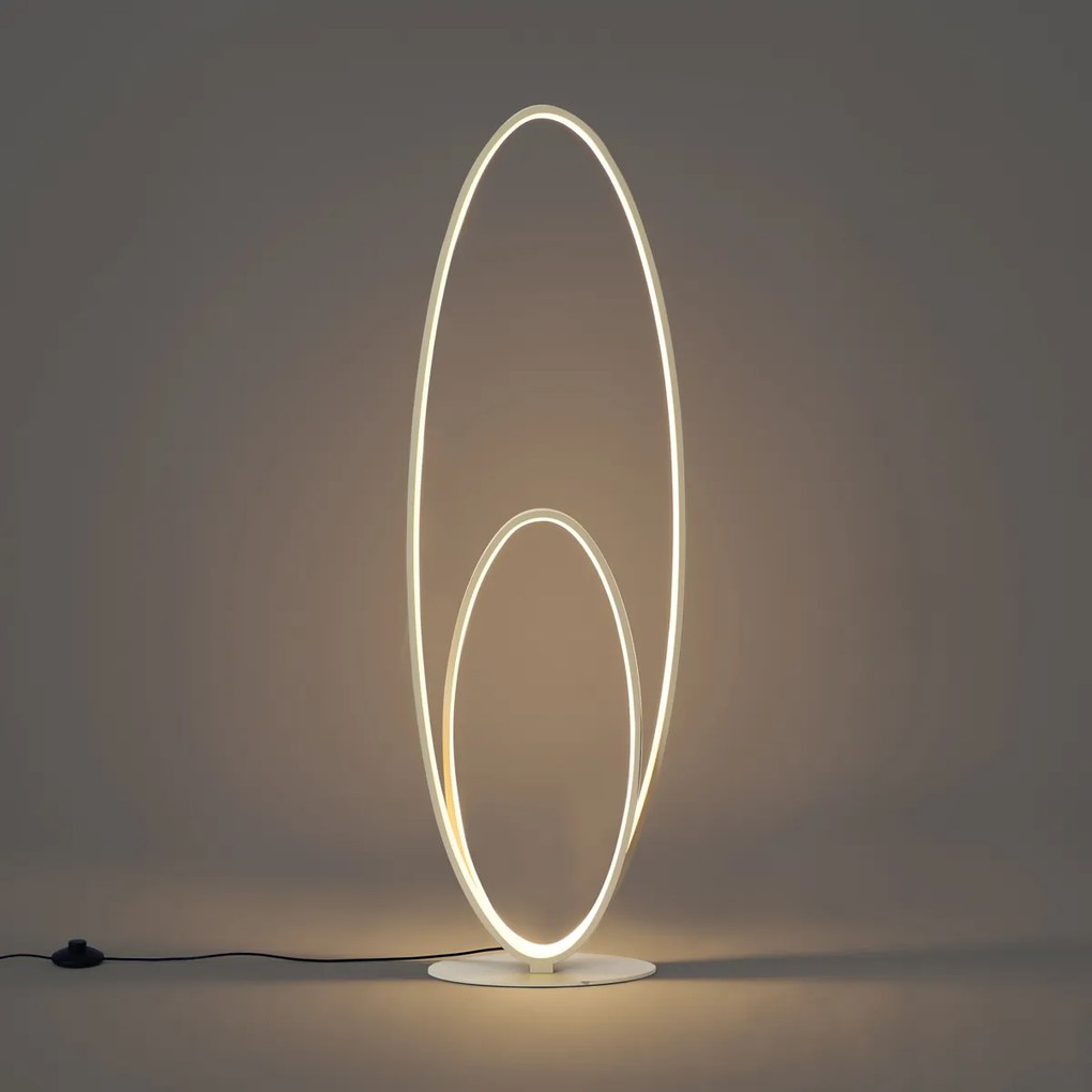 Design vloerlamp beige incl. LED 3-staps dimbaar - Boomerang