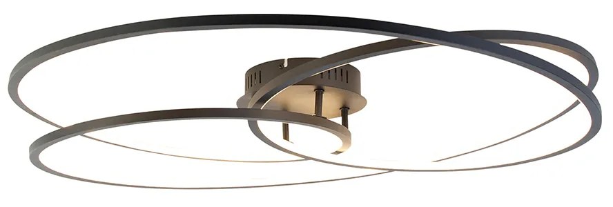 Plafondlamp zwart 78 cm incl. LED 3 staps dimbaar - Rowin