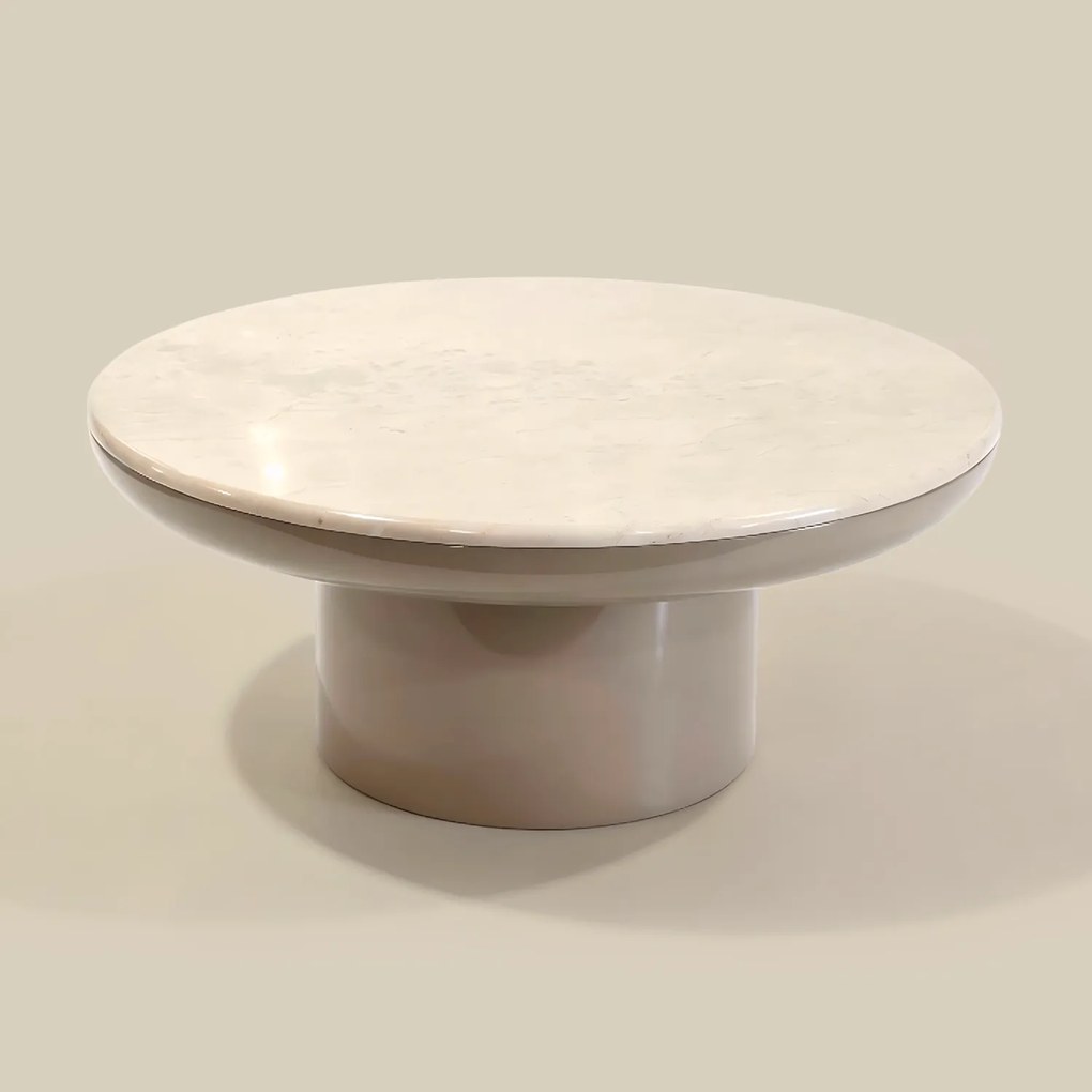 Salontafel Marmer Hoogglans Rond - 80 X 80cm.