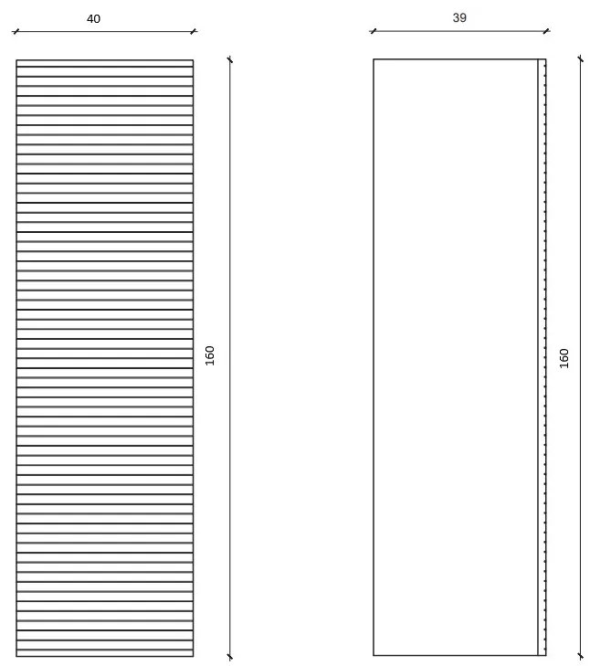 Sanigoods Maisy kolomkast ribbelfront 160cm wit