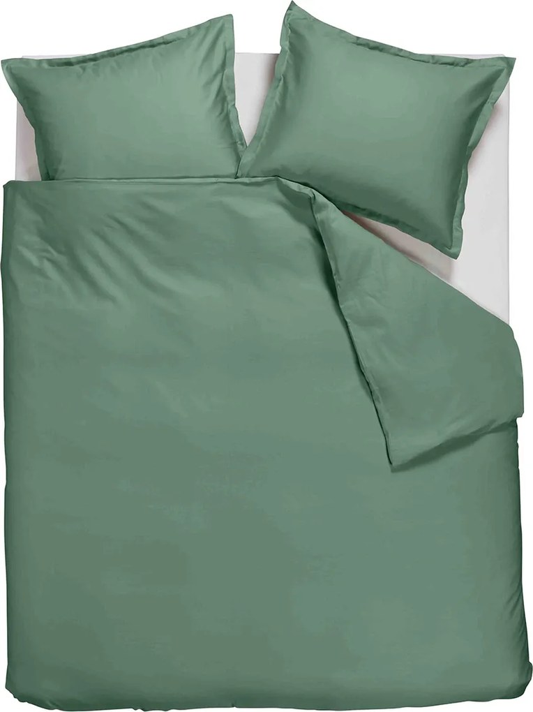 Ambiante Satin Dekbedovertrek Uni Grey Green – Bij Swiss Sense