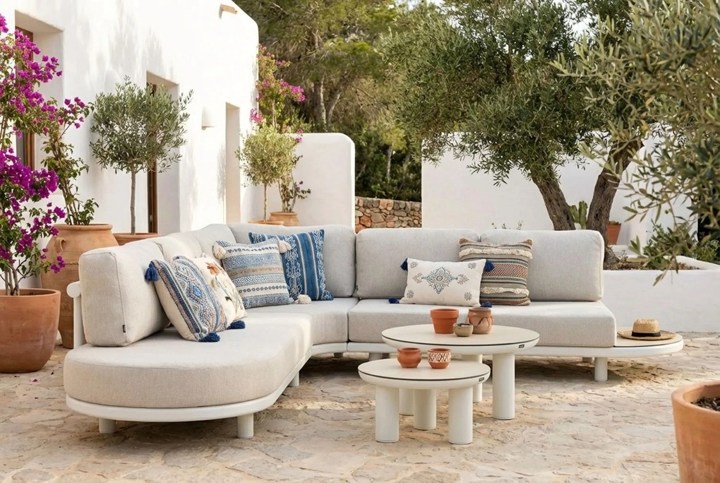 Hoek loungeset 5 personen Aluminium Wit Lifestyle Garden Furniture Harmonic