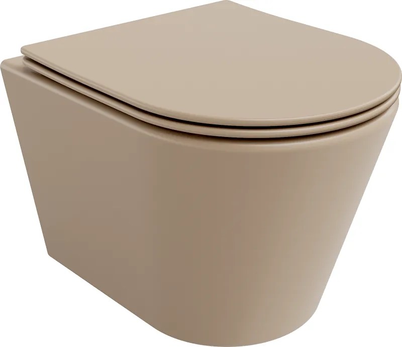 Mexen Rico rimloze wc-pot met slim softclose zitting, duroplast, mat cappuccino - 30724064