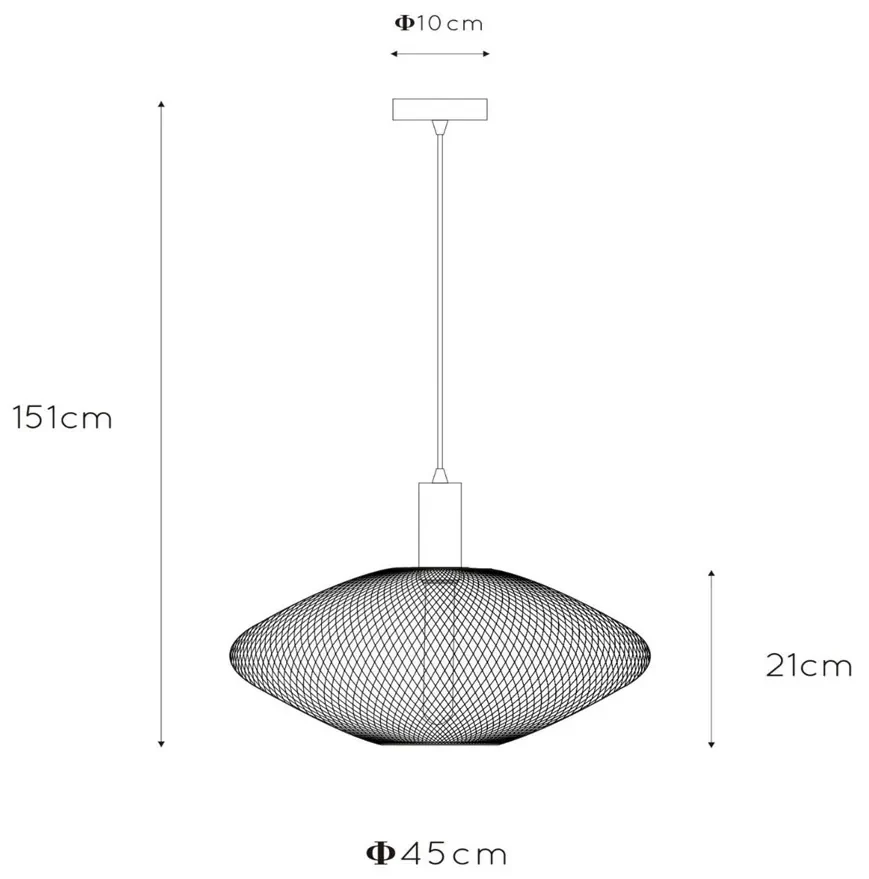 Lucide Mesh hanglamp 45cm 1x E27 goud mat
