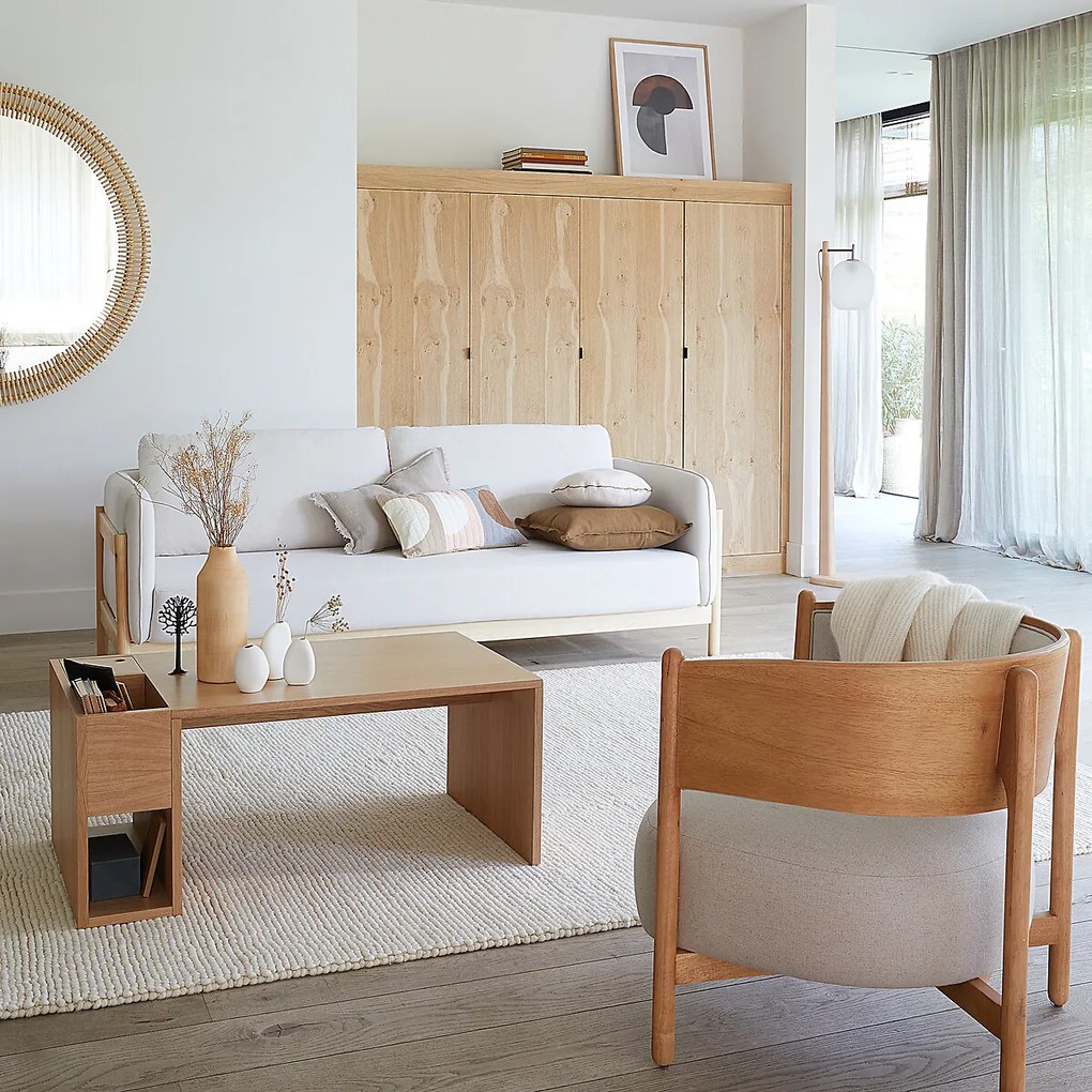 Vloerkleed in wol, tricot effect, Diano