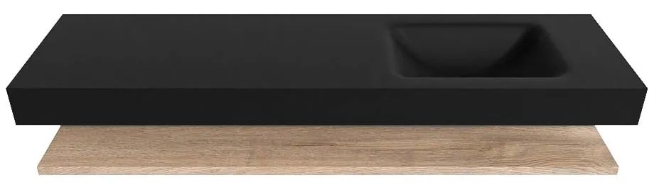 Zaro Alan badmeubel 170cm met planchet washed oak en vrijhangende wastafel cloud rechts 1 kraangat urban