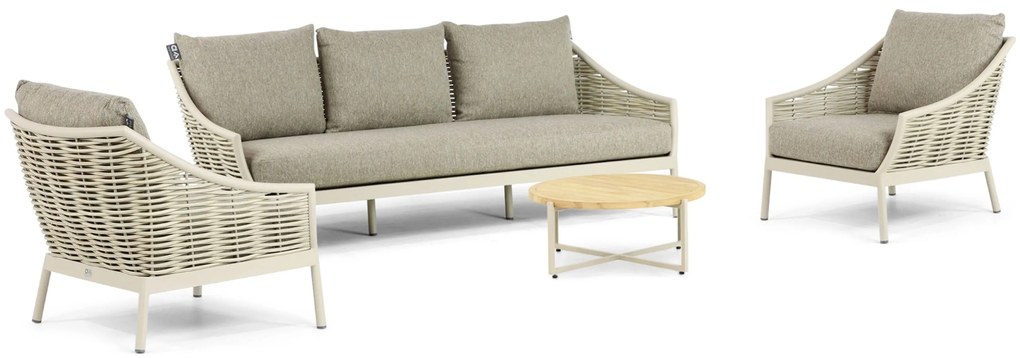 Stoel en Bank Loungeset 5 personen Aluminium/Wicker Taupe Apple Bee Milou
