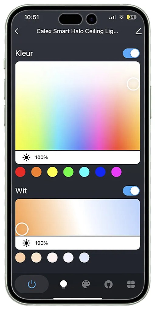 Smart plafondlamp wit 29,5 cm incl. LED RGBW IP54 - Siem