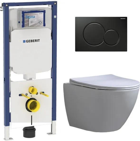 Geberit UP720 Toiletset - Inbouw WC Hangtoilet Wandcloset Rimfree - Shorty Flatline Sigma-01 Zwart