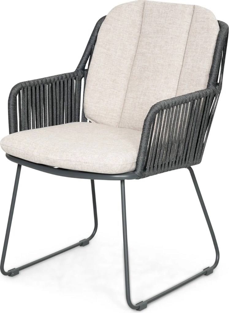 Tuinset 6 personen 240 cm Rope Grijs Domani Furniture Trivento/Lunea