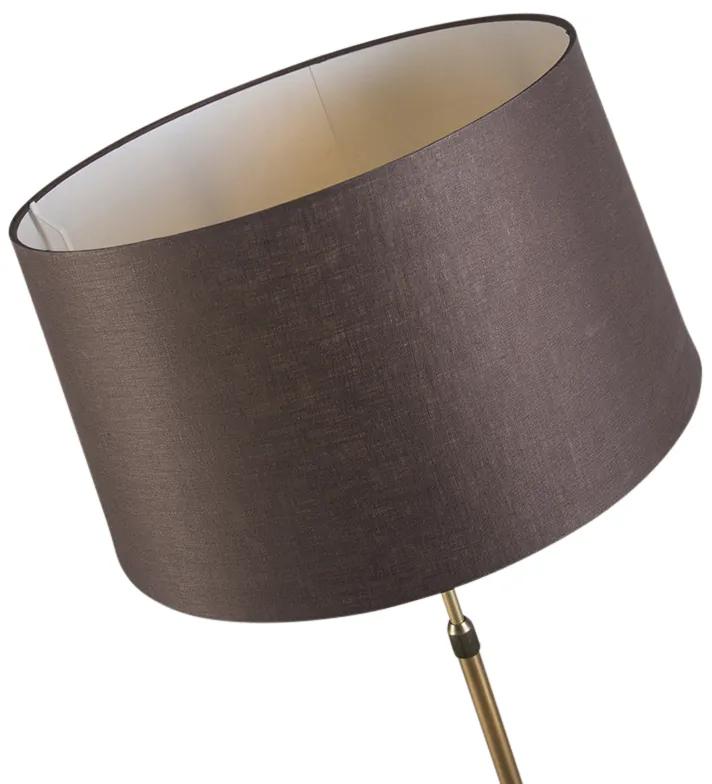 Vloerlamp brons met bruine kap 45 cm verstelbaar - Parte Design, Modern E27 rond Binnenverlichting Lamp