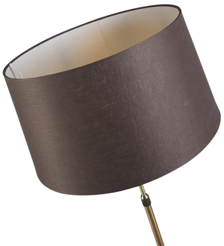 Vloerlamp brons met bruine kap 45 cm verstelbaar - Parte