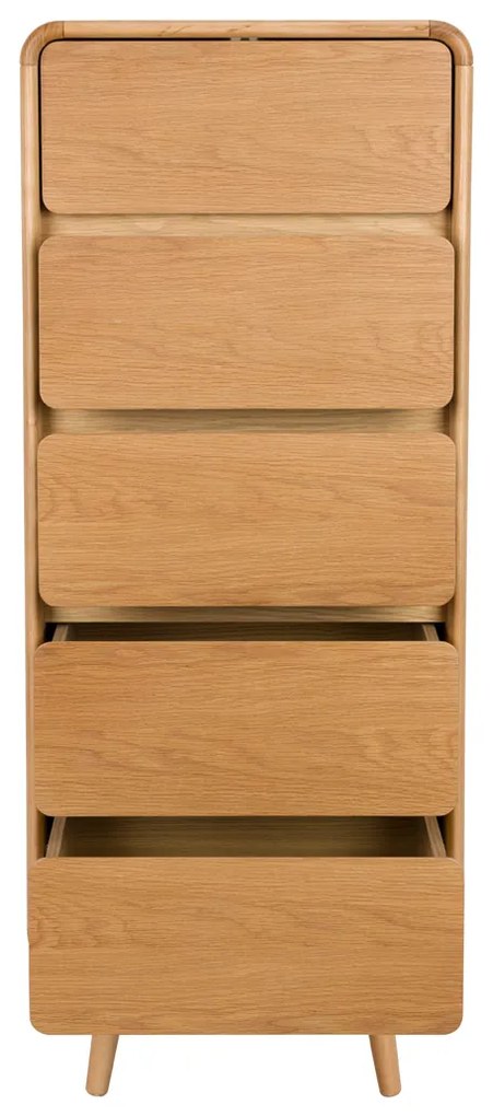 Zuiver Rise Natural Design Ladenkast Gebogen Eikenhout - 40x45x112cm.