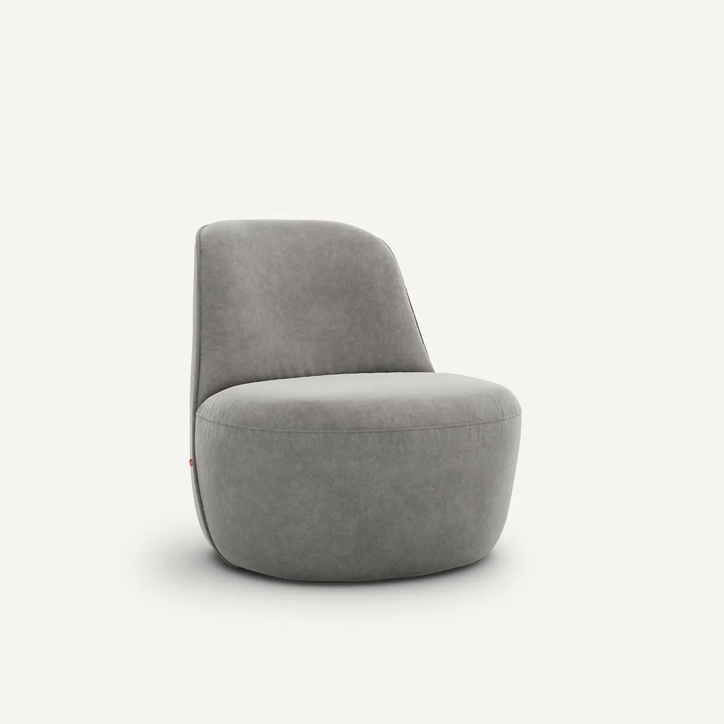 Draaifauteuil in stonewashed fluweel, Rosebury