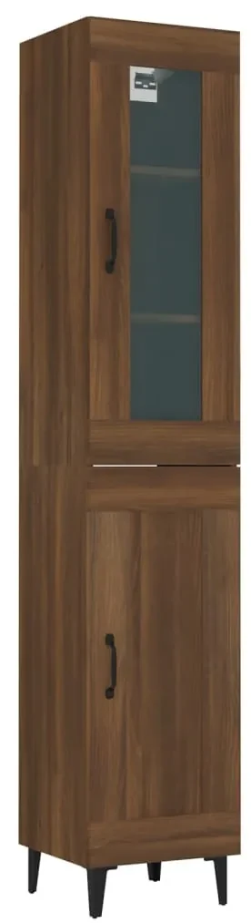 vidaXL Hoge kast 34,5x34x180 cm bewerkt hout bruineikenkleurig