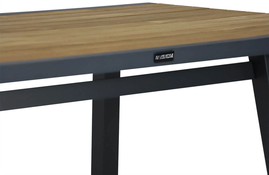 Stoel en Bank Loungeset 5 personen Aluminium/teak Grijs Lifestyle Garden Furniture Marseille