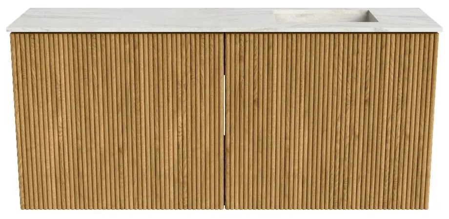 Mondiaz Joya DLux 90cm toiletmeubel oak met wastafel faye rechts zonder kraangat ostra