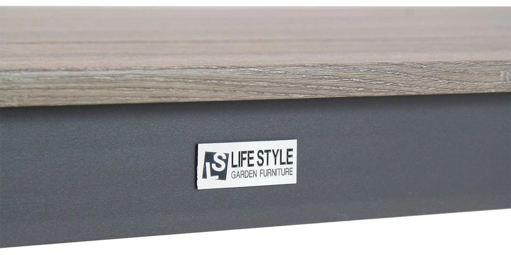 Tuinset 4 personen 180 cm Aluminium Grijs Lifestyle Garden Furniture Lecce/Valley