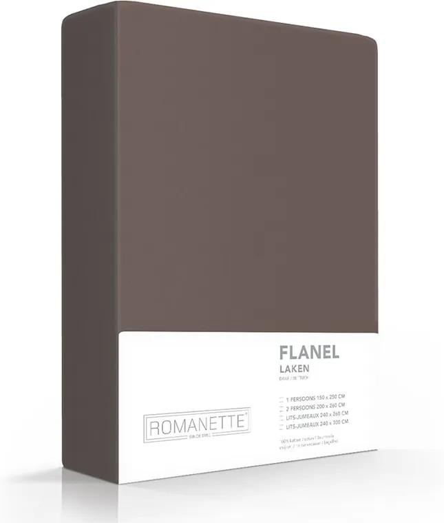 Romanette Laken Verwarmend Flanel - Taupe 200 x 260 cm