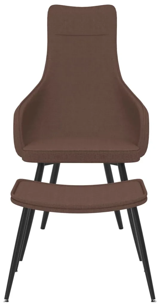 vidaXL Fauteuil met voetenbank stof bruin