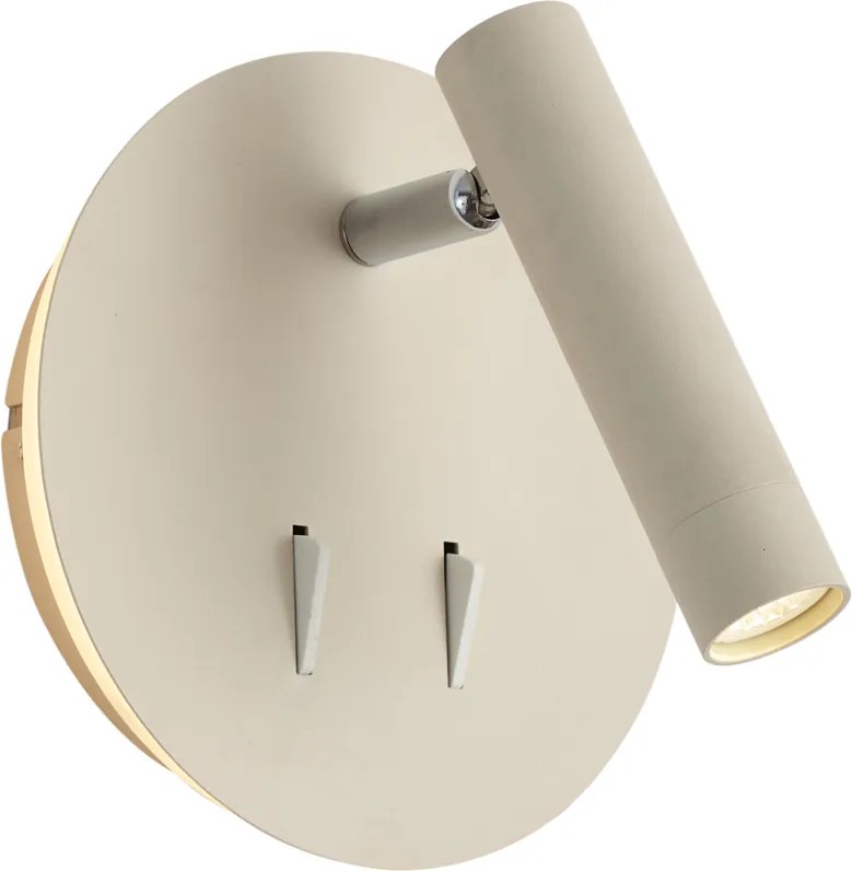Moderne wandlamp beige incl. LED met USB-C - Croft