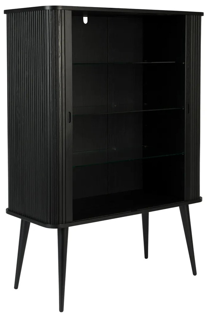 Zuiver Barbier Black Zwarte Design Wandkast - 100x45x140cm.