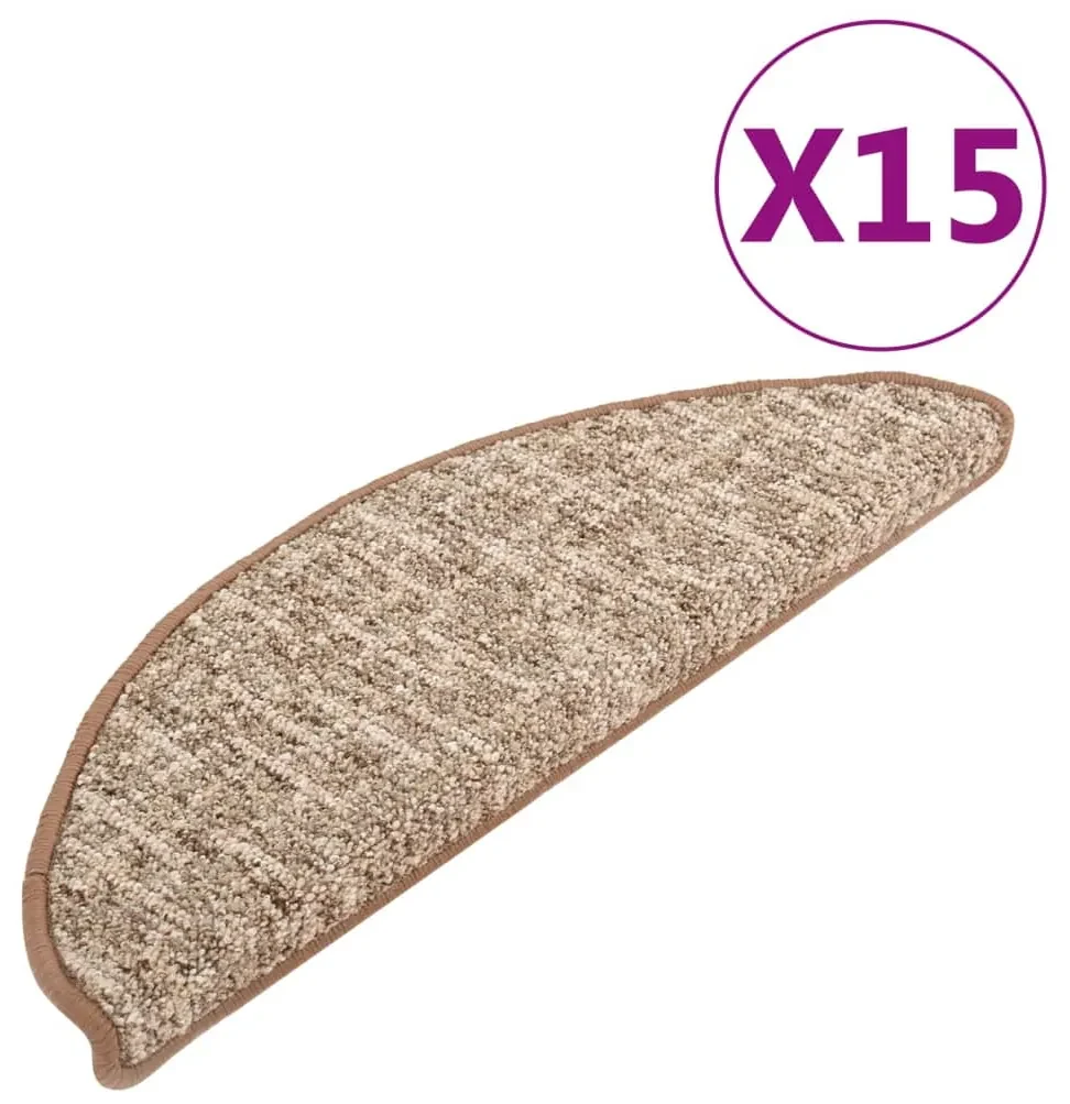 vidaXL Trapmatten 15 st 65x25 cm lichtbruin
