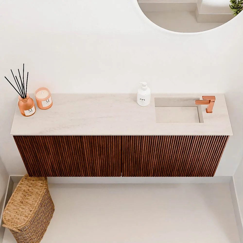 Mondiaz Joya DLux 100cm toiletmeubel ruby met wastafel faye rechts 1 kraangat meli