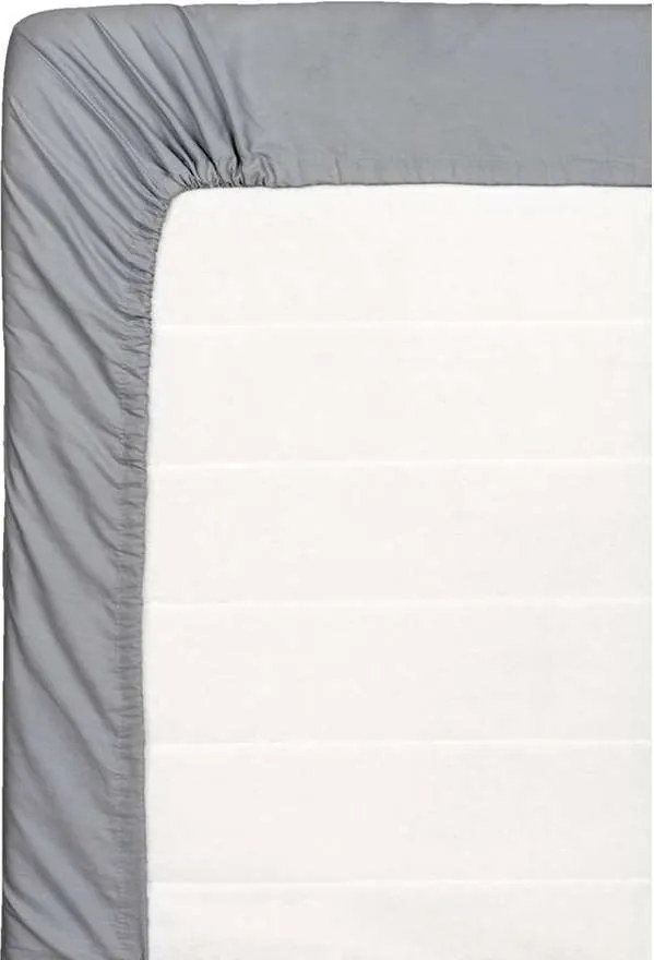 Hoeslaken percale katoen - antraciet - 180x200 cm - Leen Bakker
