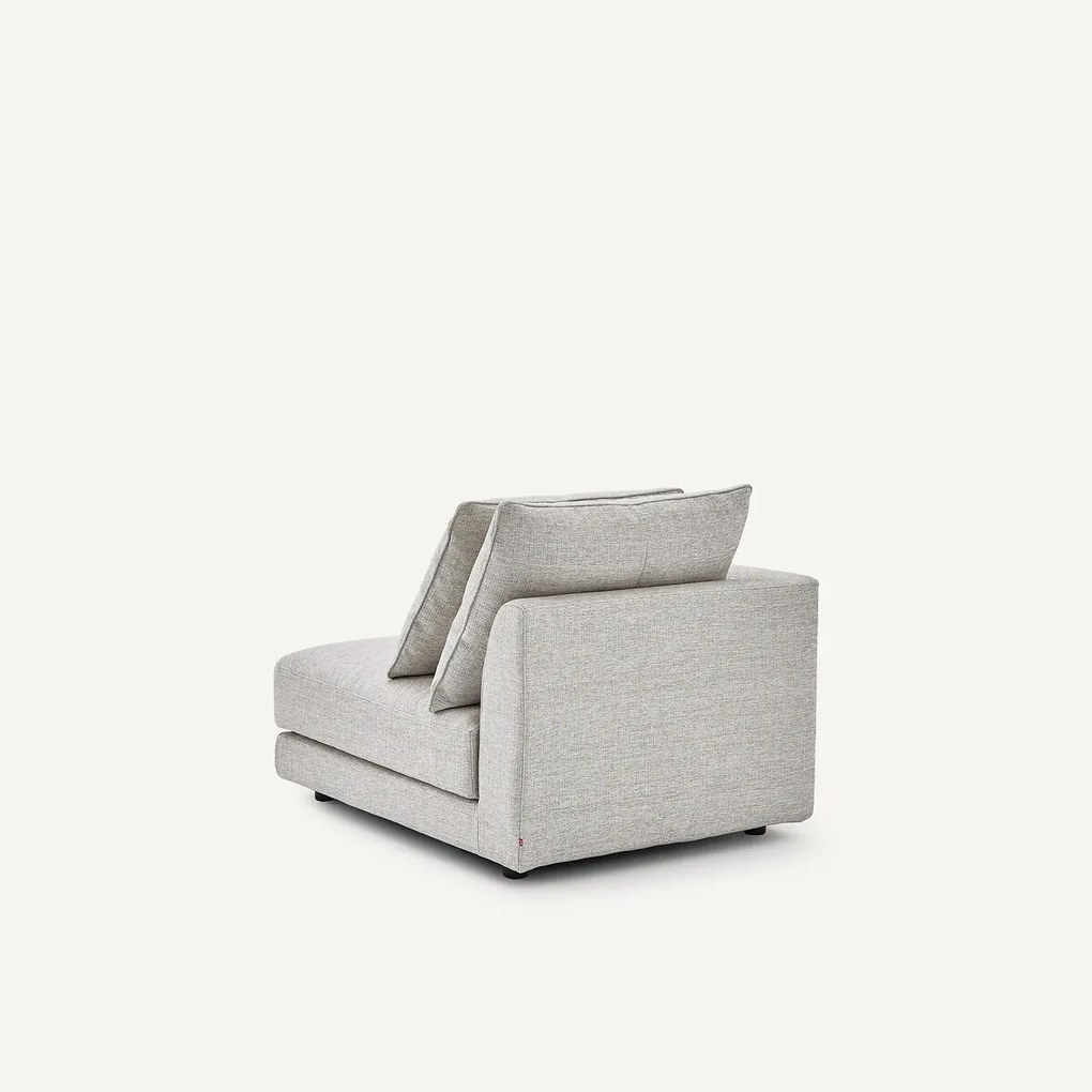 Halve bank links, modulair, van gevlekt canvas, TIBERIO
