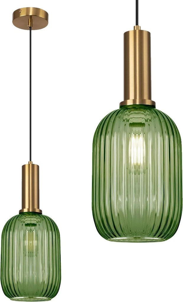 Plafondlamp Hangend Glas Groen APP459-1CP