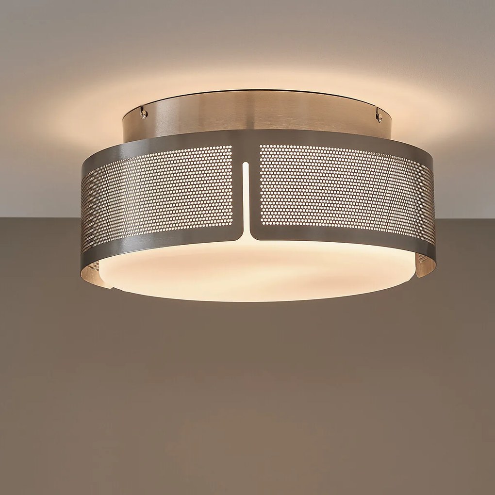Plafondlamp in ijzer en opaline, DARJA