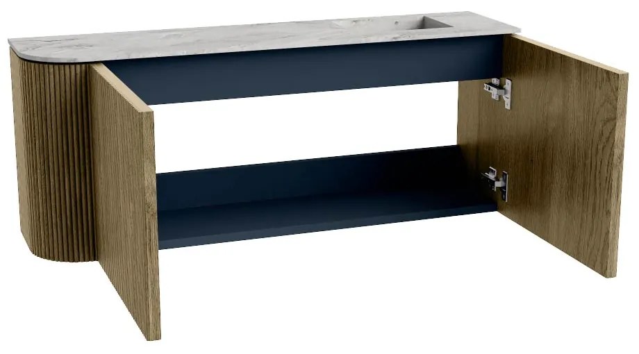 Mondiaz Joya DLux 100cm toiletmeubel ronding links dusk met wastafel faye rechts 1 kraangat glace