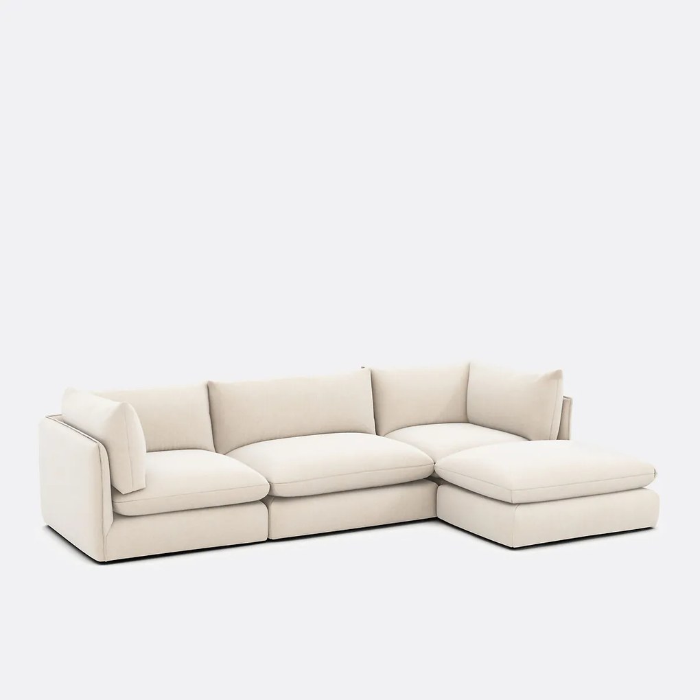 Hoekelement voor modulaire bank, in gemêleerd polyester, Malo