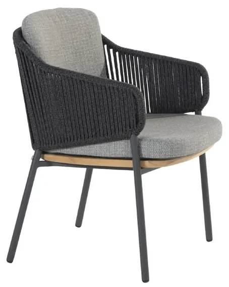 4 Seasons Outdoor Ravello tuinset met Basso tafel en bank Tuinset houtkleur weerbestendig