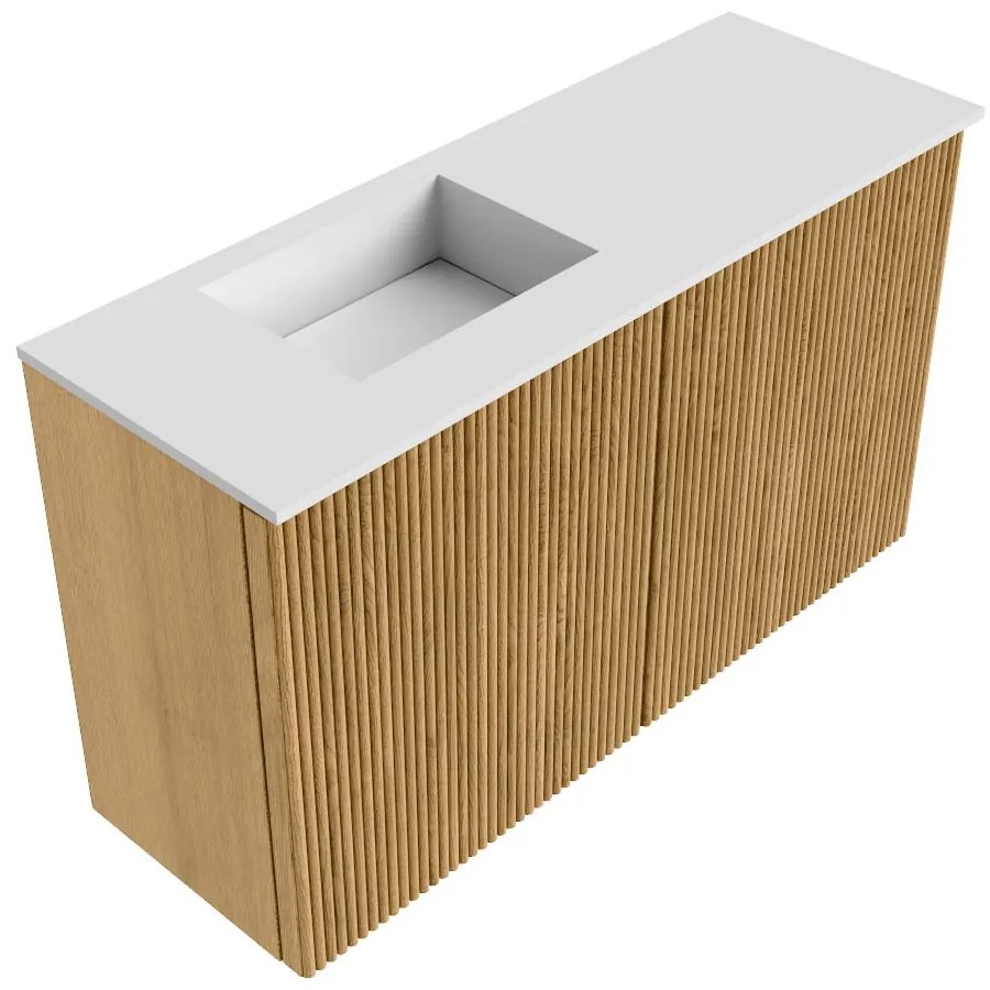 Mondiaz Joya 70cm toiletmeubel oak met wastafel faye links 1 kraangat talc
