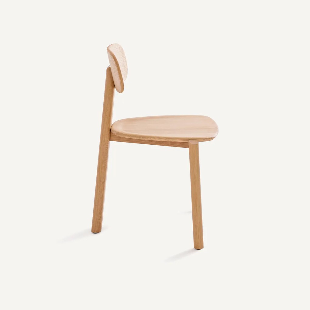 3-poot stoel, massief eiken, MARAIS, ontwerp Emmanuel Gallina